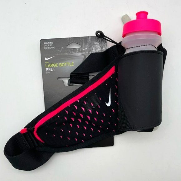 Nike 22oz Large Bottle Running Belt (Black/Pink) Brand New - Picture 1 of 5